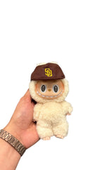SD Padres fitted hat on Popmart Labubu figure