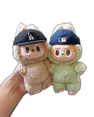LA Dodgers fitted hat on Popmart Labubu figure